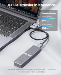 ORICO M.2 SATA SSD Ház USB-C Csatlakozóval, Alumínium, 6Gbps Sebesség 3
