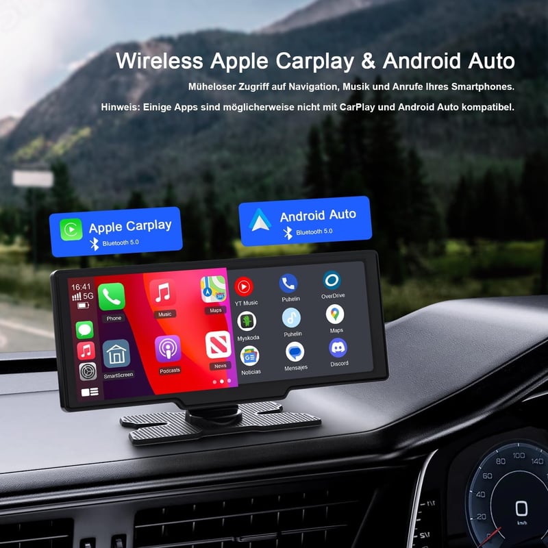 Avylet Vezeték Nélküli CarPlay 9,26" Érintőképernyővel - Android Auto, GPS Navigáció, Tolatókamera, Bluetooth, FM - Univerzális Autós Kijelz