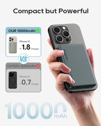 Kuulaa MagSafe 10000mAh mágneses powerbank iPhone 15/14/13-hoz, 20W, szürke 4