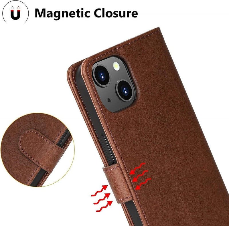 iPhone 13 mini Cresee bőr pénztárcás flip tok - Elegáns védelem