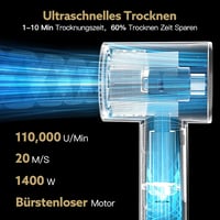 webeauty 5 az 1-ben Hajszárító és Hajformázó Készlet - 110.000 RPM, 200 Millió Negatív Ion, Kefés Hajszárító és Légáramú Hajgöndörítő, Fehér 2