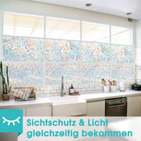 DOWELL Öntapadós Szivárvány Ablakfólia 90x300cm - Fényáteresztő Üvegmatrica Napfénytörő Hatással 9