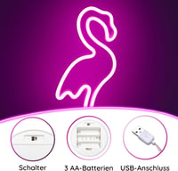 NELUX Kaktusz és Flamingó LED Neon Fali Dekoráció Szett - USB/Elemes Működés, Szobadísz, Gamer Szoba, Bár Világítás, 2 db 4