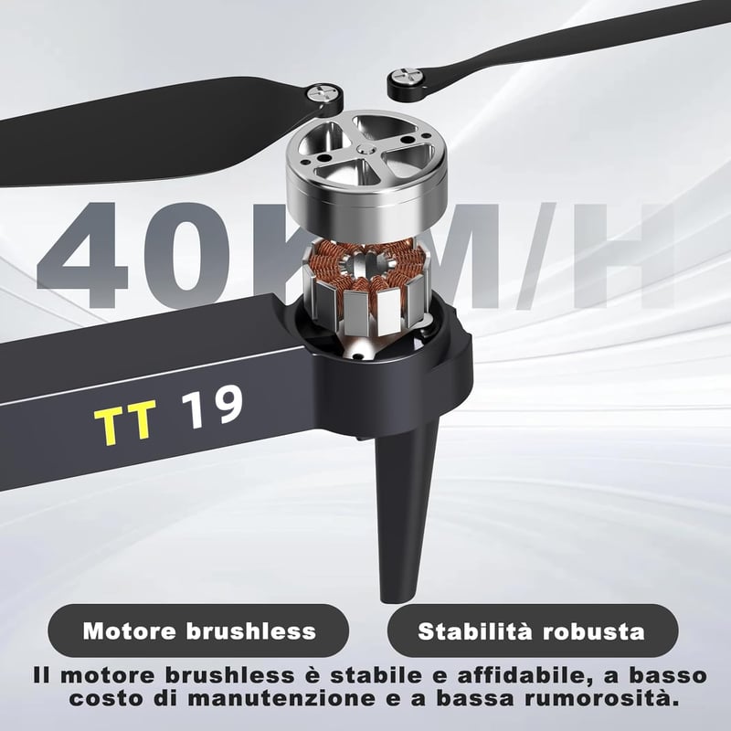TTROARDS TT19 Drón 1080p Kamerával - 40km/h Sebesség, Egyérintéses Fel/Leszállás, 19 Kefementes Motor, 5G WiFi, Kezdőknek és Felnőtteknek