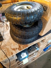 Set 4 Roți de Schimb Outsunny 255 mm, Anvelope din Cauciuc cu Orificiu de 16 mm pentru Cărucior de Grădină, Roabă și Cărucior de Mână - Utilizat 3