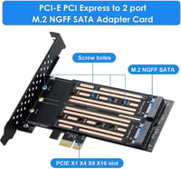 VBESTLIFE Dual M.2 NVMe SSD PCIE Adapter - 6Gbps Átalakító Kártya M2 SATA SSD-hez, Többféle Mérethez (22110/2280/2260/2242/2230), Windows/Li 3