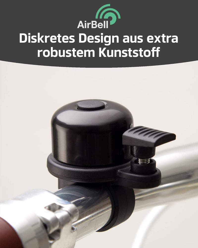 AirBell Kerékpárcsengő Apple AirTag Rejtekhellyel - Lopásgátló Eszköz Biciklihez, E-rollerhez - Fekete, 22,2 mm - Szerszámokkal