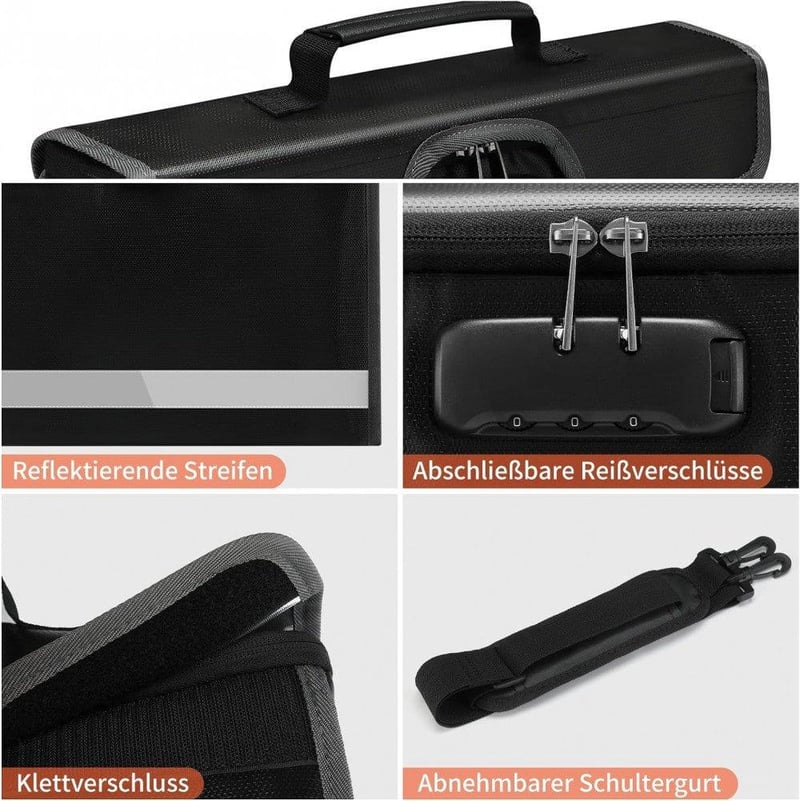 HyFanStr Vízálló Zárható Laptop Táska 15.6" Notebookhoz és A4 Iratokhoz