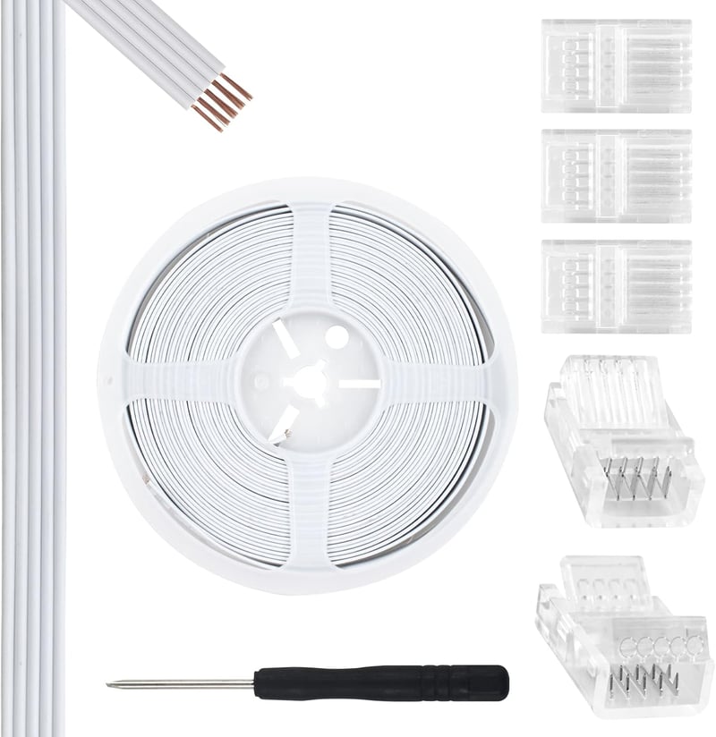Aroidful 5 darabos RGB LED szalag csatlakozó és 10m kábel készlet