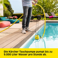 Kärcher SP 9.000 Lapos Merülőszivattyú 9000 l/h - Szennyezett Vízhez, 7m Merülési Mélység, 5mm Szemcseméretig, 1mm Maradékvíz Magasság 2