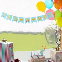 Kék elefántos "It's A Boy" babaváró dekoráció konfettivel - Feelairy 5
