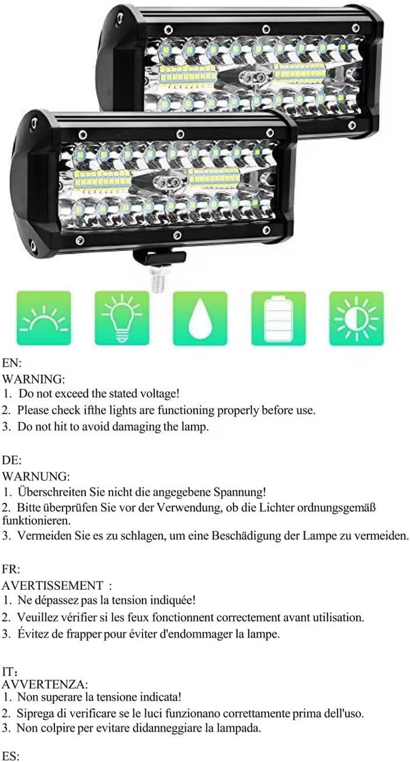 FOCO 7" LED traktor lámpa 240W, vízálló, fehér, 2db