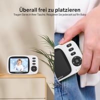 Babystar Baba Figyelő Kamera 3,2" HD Kijelzővel - Vezeték Nélküli, Éjjellátó, Hőmérséklet Figyelés, Kétirányú Hang, ECO Mód, 2100 mAh Akkumu 6