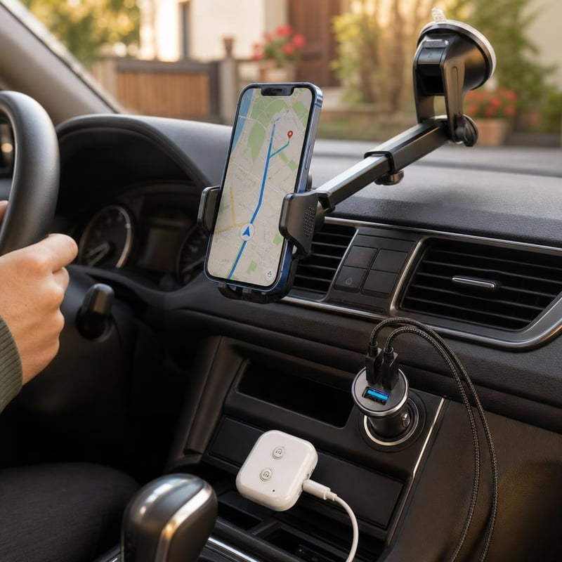 Ingadozó zeneút: autós telefontartó + 54 W gyorstöltő + Bluetooth adó-vevő