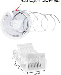 Aroidful 5 darabos RGB LED szalag csatlakozó és 10m kábel készlet 3