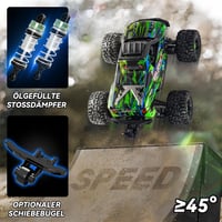 RC Távirányítós Autó 1:14 Méretarány, 75+ km/h Sebesség, 4WD Terepjáró, 2 Akkumulátor, 7 LED Fény, 2.4GHz Összkerékhajtás, 8- 4