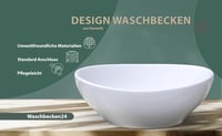 waschbecken24 Ovális Mini Mosdó Lótuszhatással, Fehér (41x33x14cm) 2