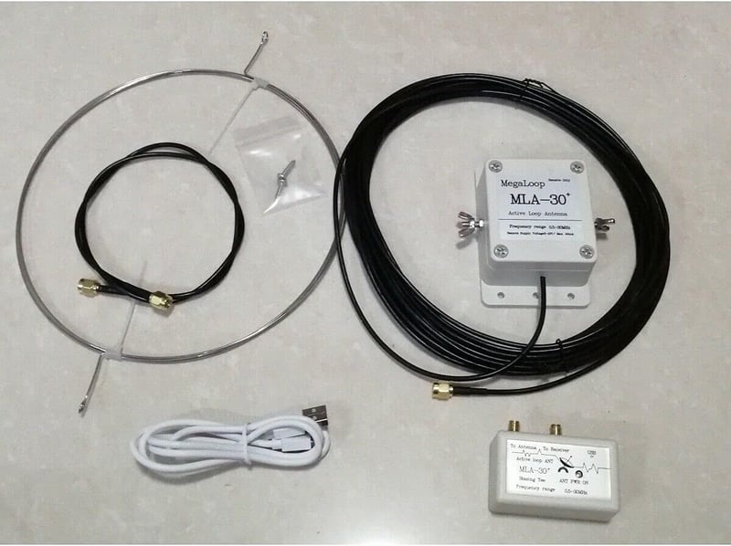 GutView MLA-30+ Hurokantenna 0,5-30MHz - Aktív Vevőantenna Rövidhullámú Rádióhoz, 60m Hatótávolság, Sötétzöld