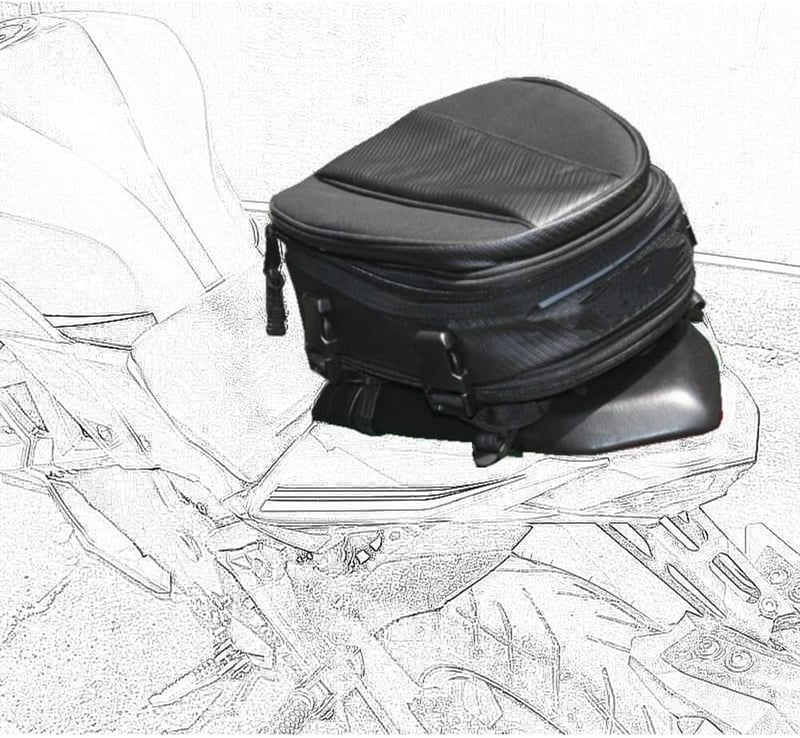 Krtopo Motorkerékpár Hátsó Táska Vízálló Bőr Expandálható 7.5-10L