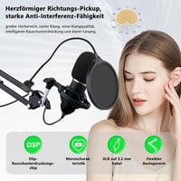 RUBEHOOW Mixer Kit DJ Controller BM800 Mikrofon Élő Előadáshoz Karaoke Felvételhez 4