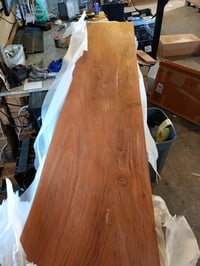 Blat de masă vidaXL din lemn masiv de acacia cu margine naturală 180x40x3,8 cm - defect de suprafață/material pe suprafața utilă (stare: vezi a 2-a imagine) 5