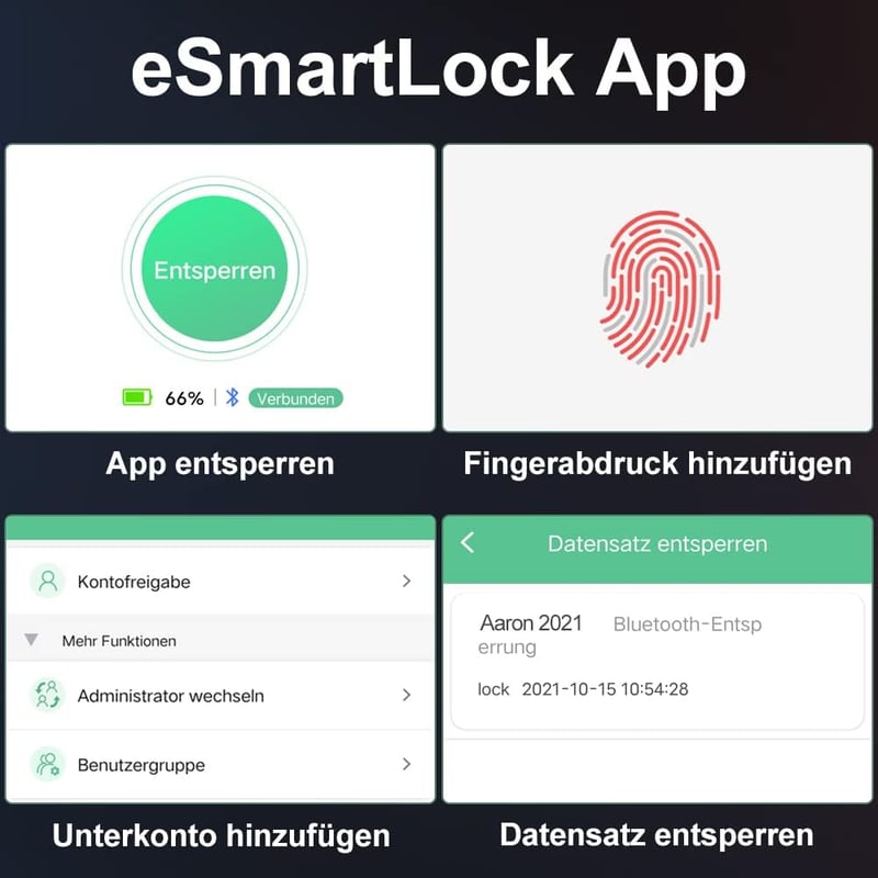 eLinkSmart Bluetooth Ujjlenyomatos Lakat 1000 Felhasználónak - Okos Zár Táskához, Szekrényhez