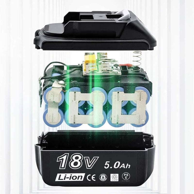 AKKOPOWER 18V 5000mAh Akkumulátor LED Kijelzővel - Makita Kompatibilis 2db