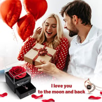 Örök Rózsa Ajándékszett - Valódi Rózsaszirom Holdformában "I Love You" Nyaklánccal, Szerelmi Ajándék Nőknek 5