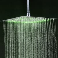 JUNSOTTOR 40x40 cm Ultravékony Rozsdamentes Acél Esőzuhany LED 3 Színű Világítással - Öntisztító Szilikonbetétekkel Alacsony Víznyomáshoz is 9