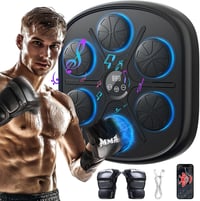 ITEFDTUTNE Okos Zenei Box Gép - Bluetooth Falra Szerelhető Edzőeszköz 9 Nehézségi Szinttel, LED Kijelzővel és Kesztyűkkel, Otthoni Edzéshez 1