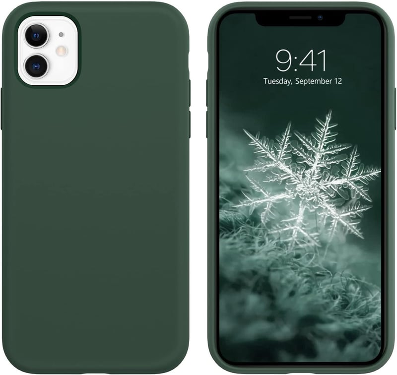 iPhone 11 Vékony Szilikon Tok Kameravédelemmel - Alpesi Zöld