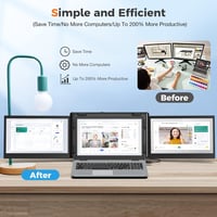 SMISEACOW 12" FHD IPS Hordozható Monitor Laptophoz, Telefonhoz és Játékkonzolokhoz 5
