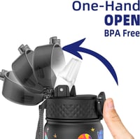 GOPPUS 420ml-es Gyerek Termosz Szívószállal - BPA-mentes, Szigetelt Acél Kulacs Óvodásoknak 3