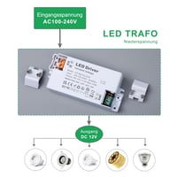REYLAX LED Transzformátor 12V 30W - Elektronikus Tápegység 2500mA, Állandó Feszültségű Átalakító LED Lámpákhoz, Szalagokhoz, Kompakt Méret,  4