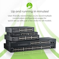 Zyxel GS1900-24 Smart Managed 24-portos Gigabit Switch - Rack Mountolható, Ventilátor Nélküli, VLAN, IGMP, QoS Támogatással 3