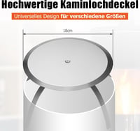 Ancable Kémény Fedőlap 180 mm - Rozsdamentes Acél Kályha Cső Takaró - Univerzális Fali Nyílás Fedél Kéménycsatlakozásokhoz 2