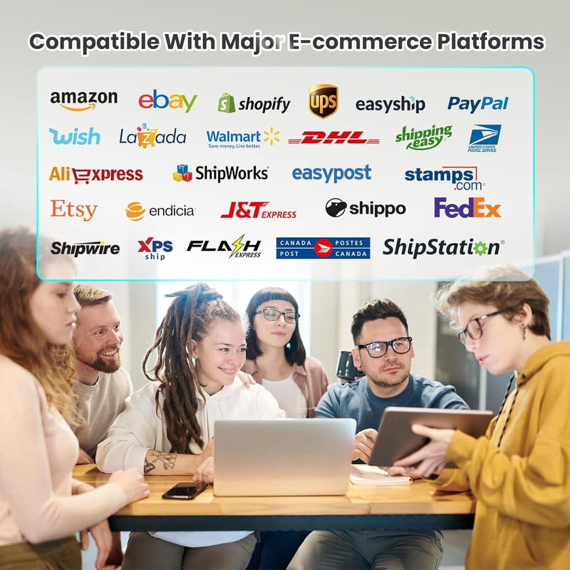 vretti WiFi 5G Címke Nyomtató 4x6 Hőnyomtató Szállítási Címkékhez Amazon Shopify Etsy eBay UPS DHL FedEx Kompatibilis