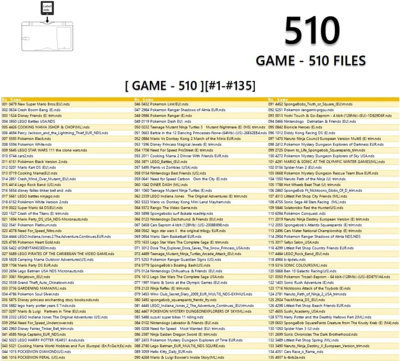 Nintendo DS 510 az 1-ben játékgyűjtemény - Kompatibilis minden DS modellel