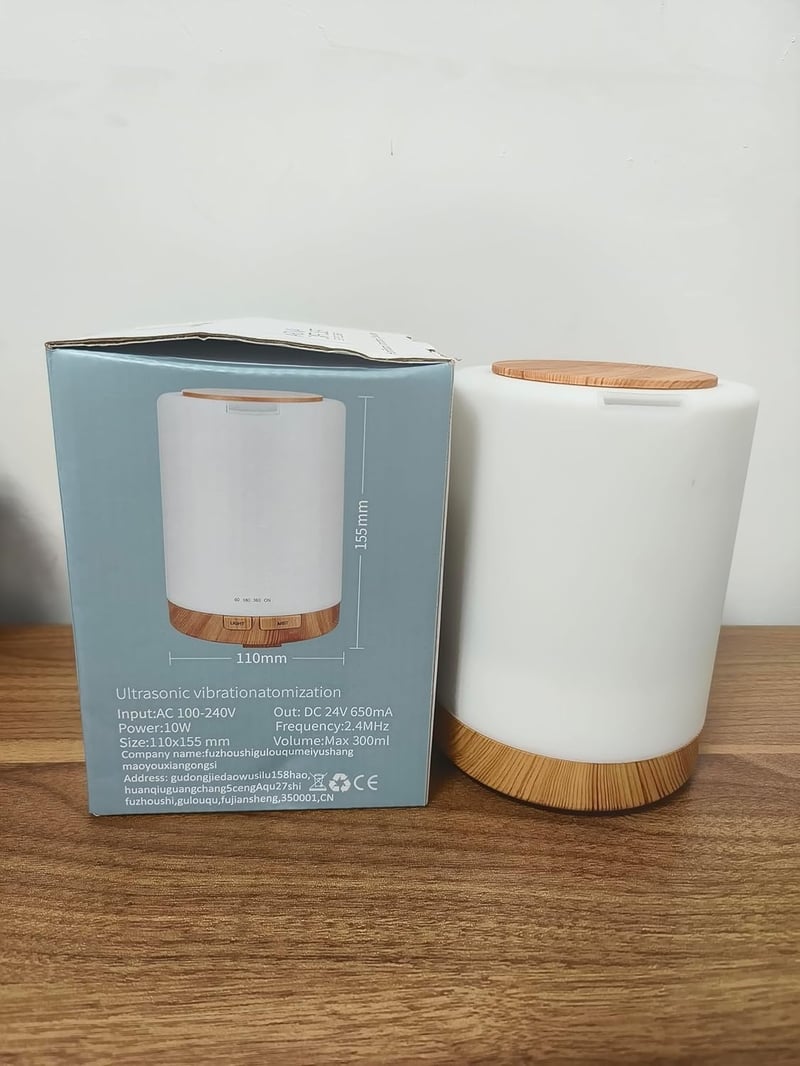 Aroma Diffúzor 300ml - Ultrahangos Párásító 7 LED Színnel, Automatikus Kikapcsolással