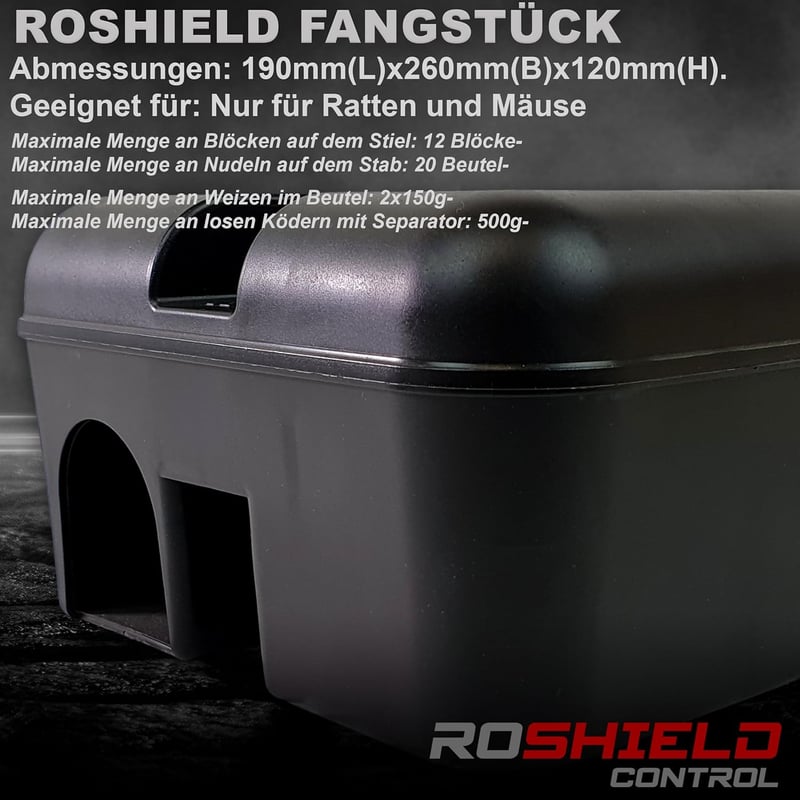 Roshield Pro Box 4 Egér- és Patkánycsapda Szett - Kültéri és Beltéri Rágcsálóirtó Dobozok, Fekete, 4 db