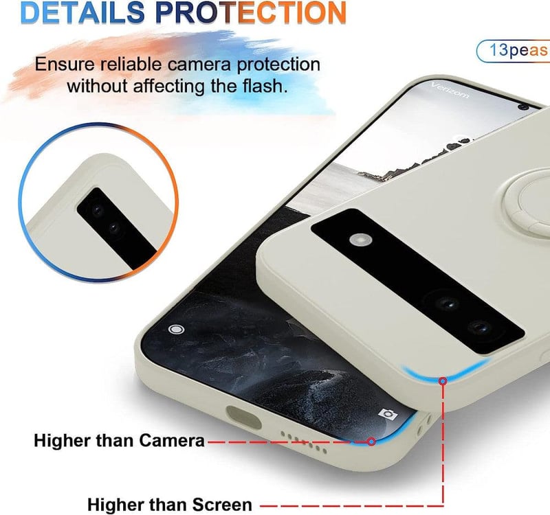 Google Pixel 7 360°-os gyűrűs szilikon tok mágneses pánttal
