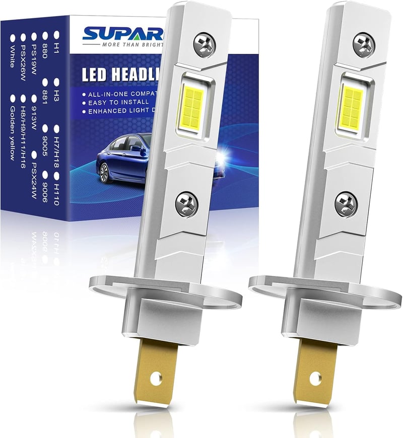 SUPAREE H1 LED autólámpa, 20000LM, 6500K fehér fény, ventilátor nélkül, 2 db