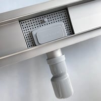 Rozsdamentes AICA zuhanyfolyóka 80 cm, csempézhető 2in1 padlóösszefolyó szett 3
