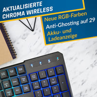KLIM Blaze & Chroma Vezeték Nélküli Egér-Billentyűzet Szett - RGB Háttérvilágítás, Hosszú Élettartamú Akkumulátor, PC és Mac Kompatibilis, G 4