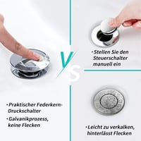 Univerzális Pop-Up Mosdódugó Nagy Fedéllel, Eltömődésgátló Szűrővel (34-38mm) 6
