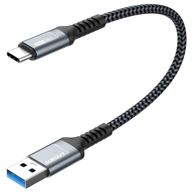 SUNGUY USB 3.0 - USB C Gyorstöltő Kábel 30cm, 5Gbps Adatátvitel, Univerzális