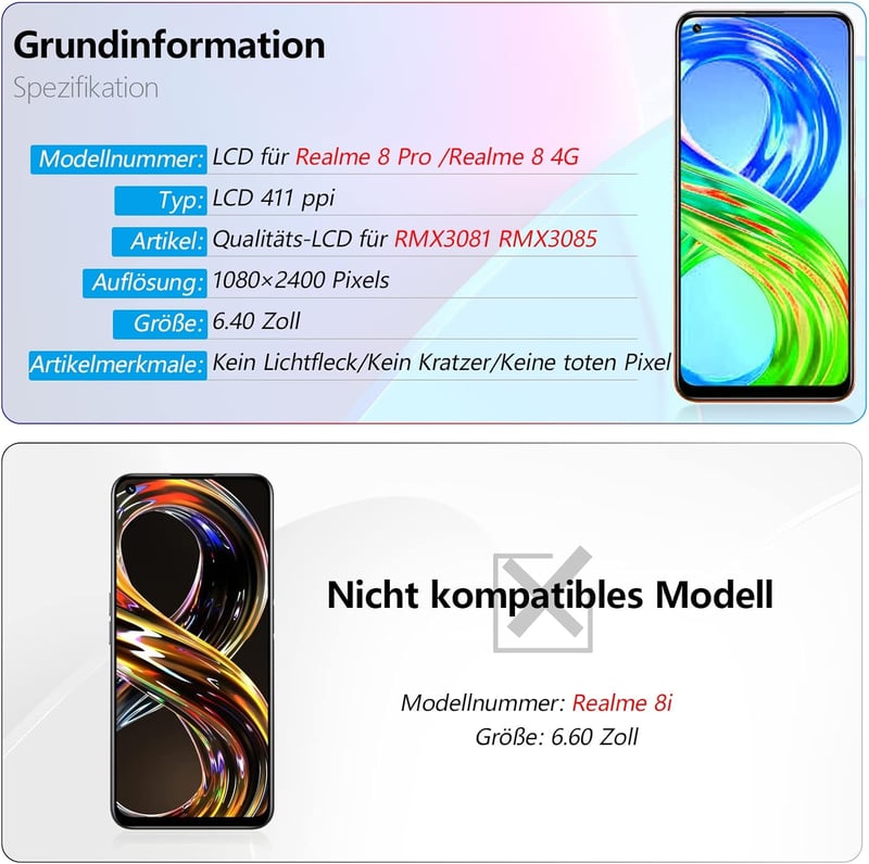 RongZy Kijelző Csere Realme 8 Pro/8 4G Telefonokhoz - Érintőképernyős LCD Panel Szerelőkészlettel - Fekete

AI: I've created a concise Hunga