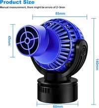 Yaobluesea IPX8 Akváriumi Áramoltató Szivattyú 4000L/h - 360° Forgatható Hullámkeltő Pumpa Édesvízi és Tengeri Akváriumokhoz, 6W, Fekete 2