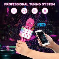 ShinePick 4 az 1-ben Lila Bluetooth Karaoke Mikrofon LED Fénnyel, Gyerekeknek 4-12 Éves Korig 3