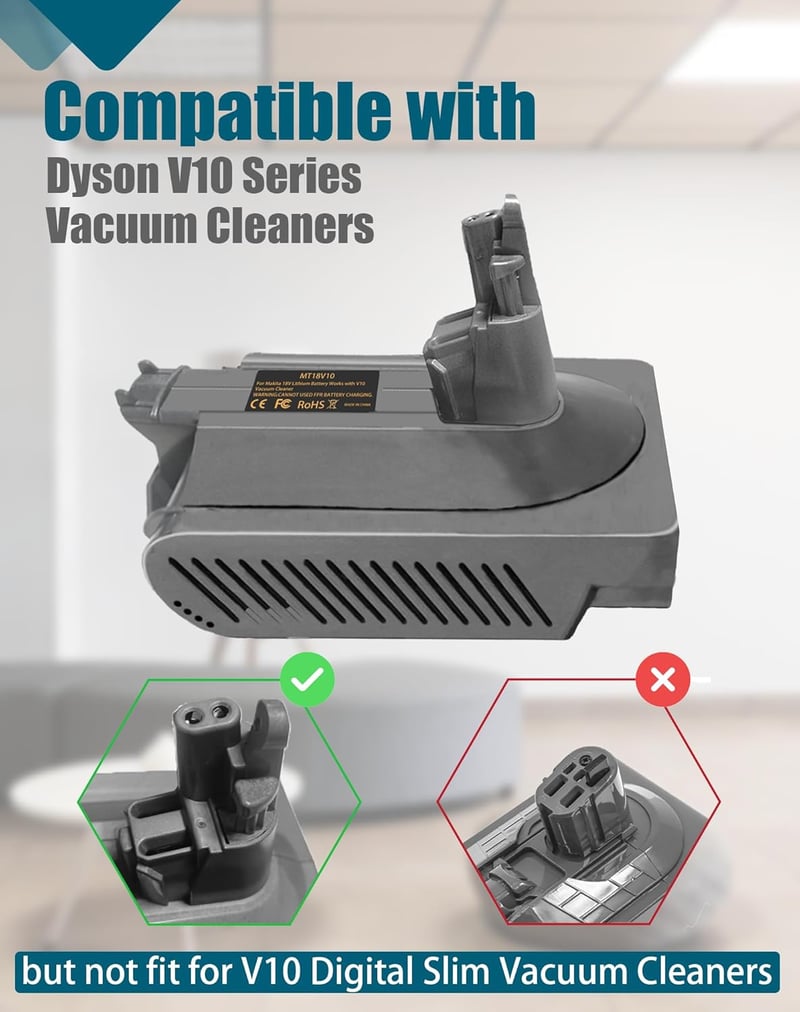 Dyson V10 akkumulátor adapter Makita 18V-os akkuhoz - kompatibilis SV12 porszívókkal